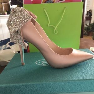 New Blue by Betsy Johnson nude heels